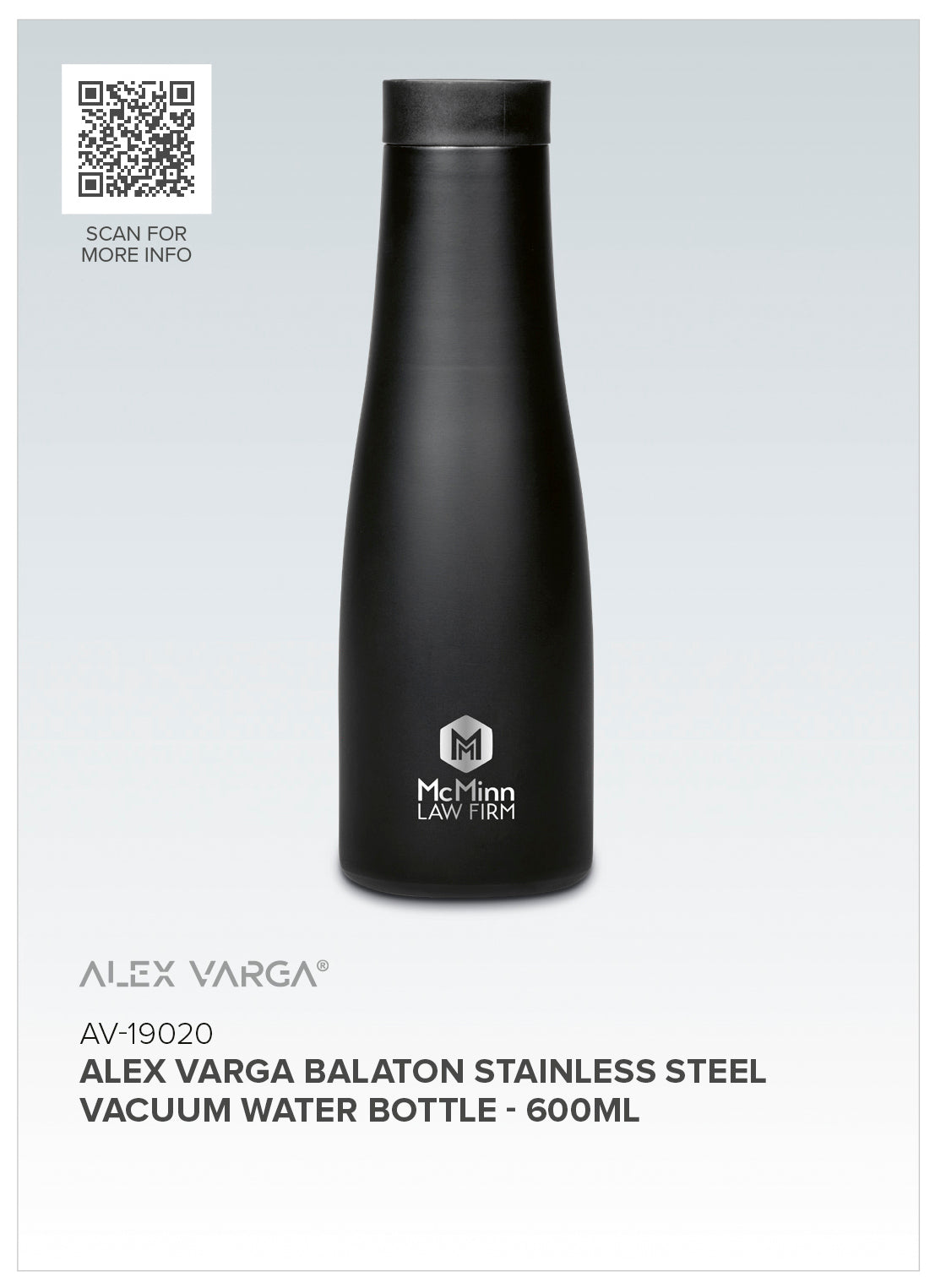 Alex Varga Balaton Stainless Steel Vacuum Water Bottle - 600ml - Image 18